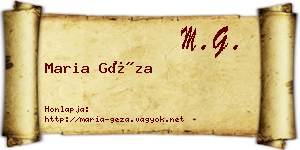 Maria Géza névjegykártya