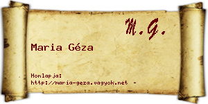 Maria Géza névjegykártya